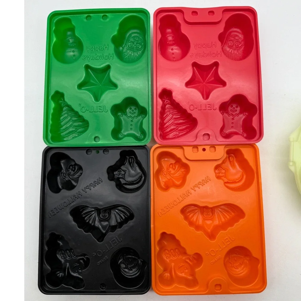Vintage Jell-O Jigglers Molds Lot 5 Halloween Christmas Easter Holiday Trays